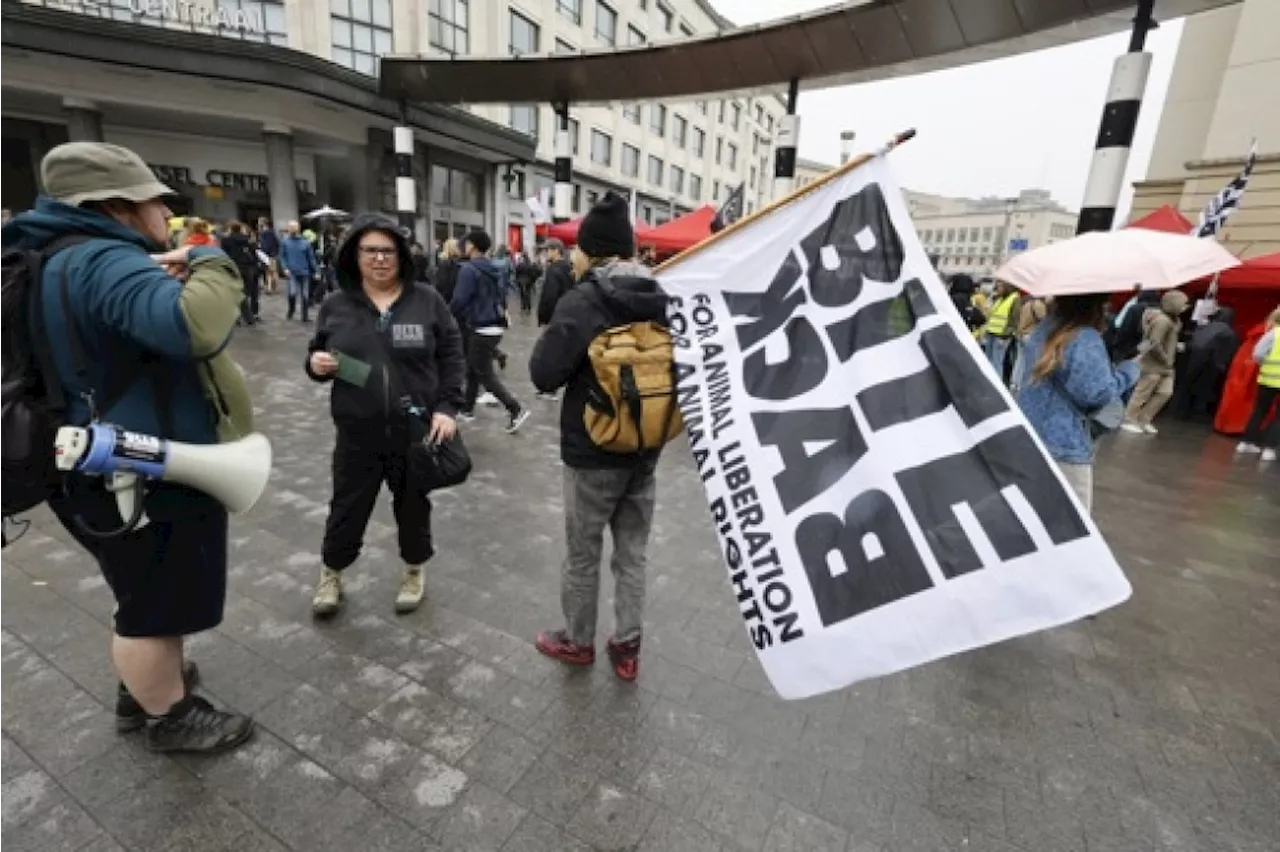 Une manifestation contre l'industrie animale rassemble plus de 200 personnes à Bruxelles