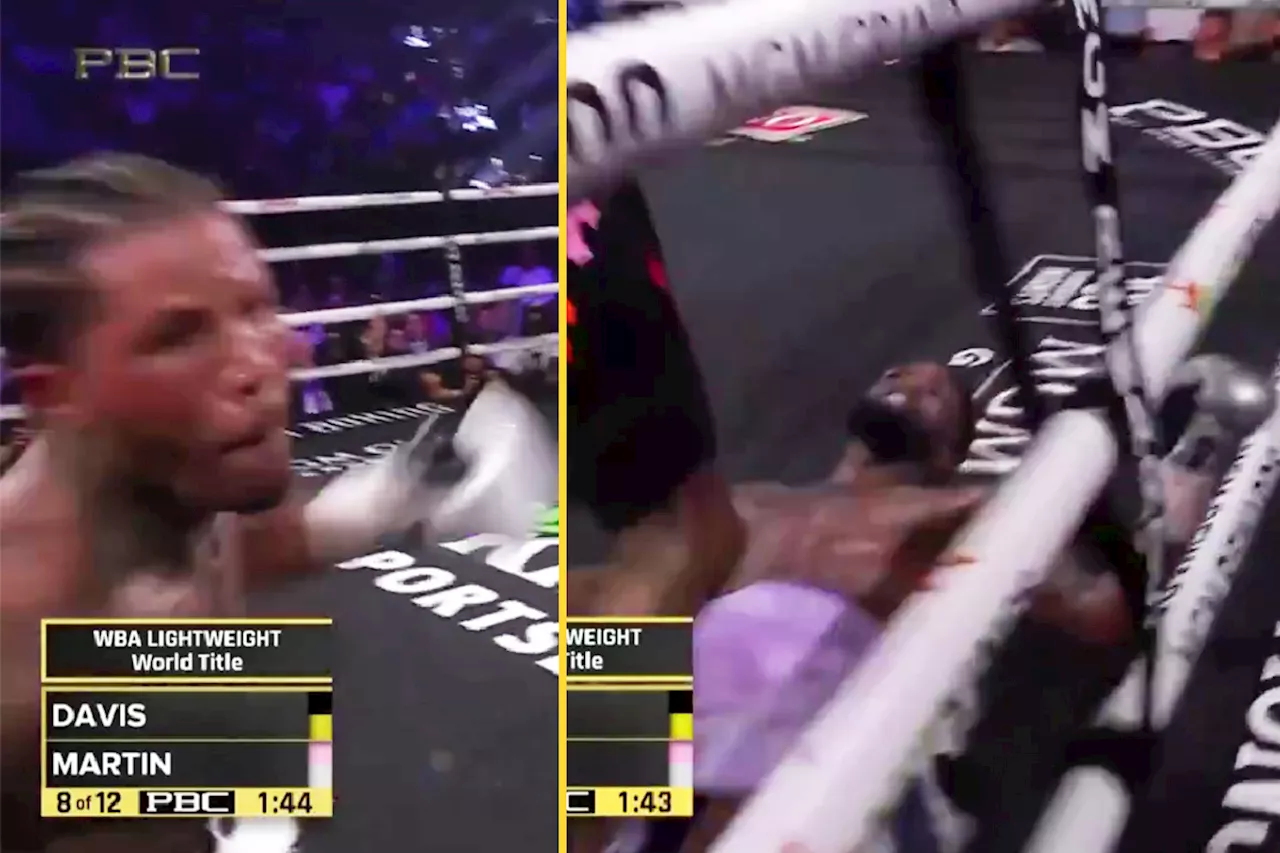 Gervonta Davis brutally KOs Frank Martin in a flash and leaves him sprawled on the canvas...