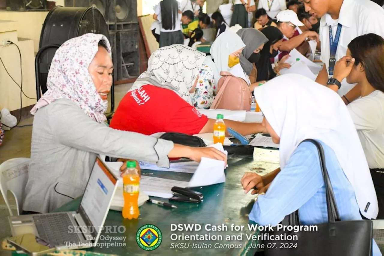 SKSU students receive DSWD cash for work program