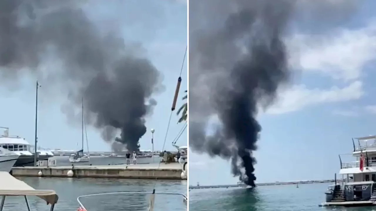 Brit couple, 33 & 40, suffer second-degree burns in horror boat explosion sparking inferno at Majorca port...