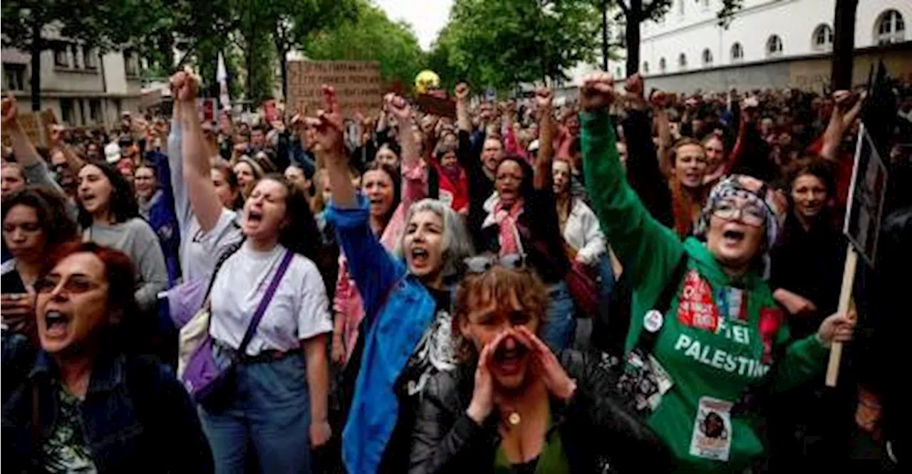 Demonstrators across France protest against far-right