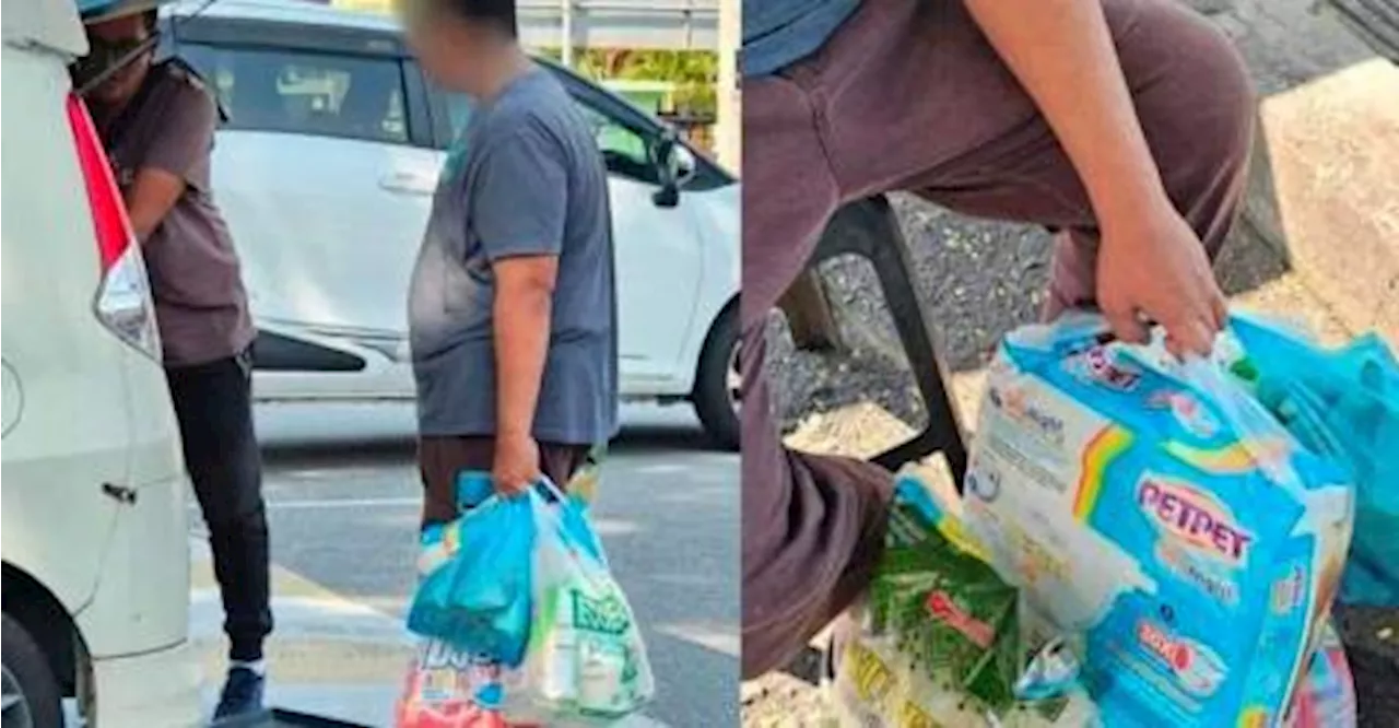 Father walks from Beranang to Kajang for food donation to feed family