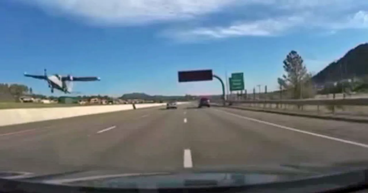 Dashcam video shows plane trying to land on Colorado interstate before crashing, injuring 2