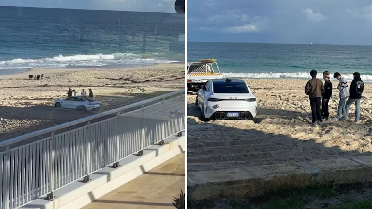 BYD electric vehicle driver’s embarrassing mistake on Perth’s City Beach