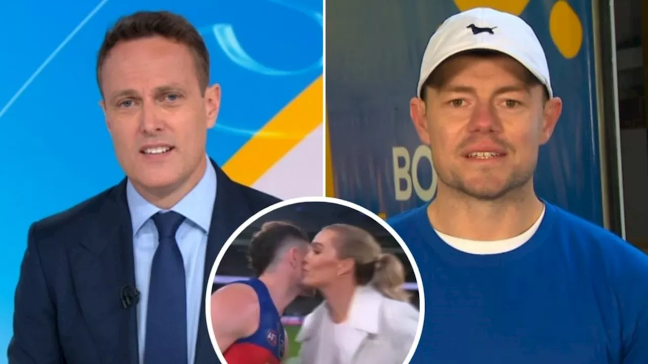 Lachie Neale clears the air on post-game kiss with Channel 7 commentator