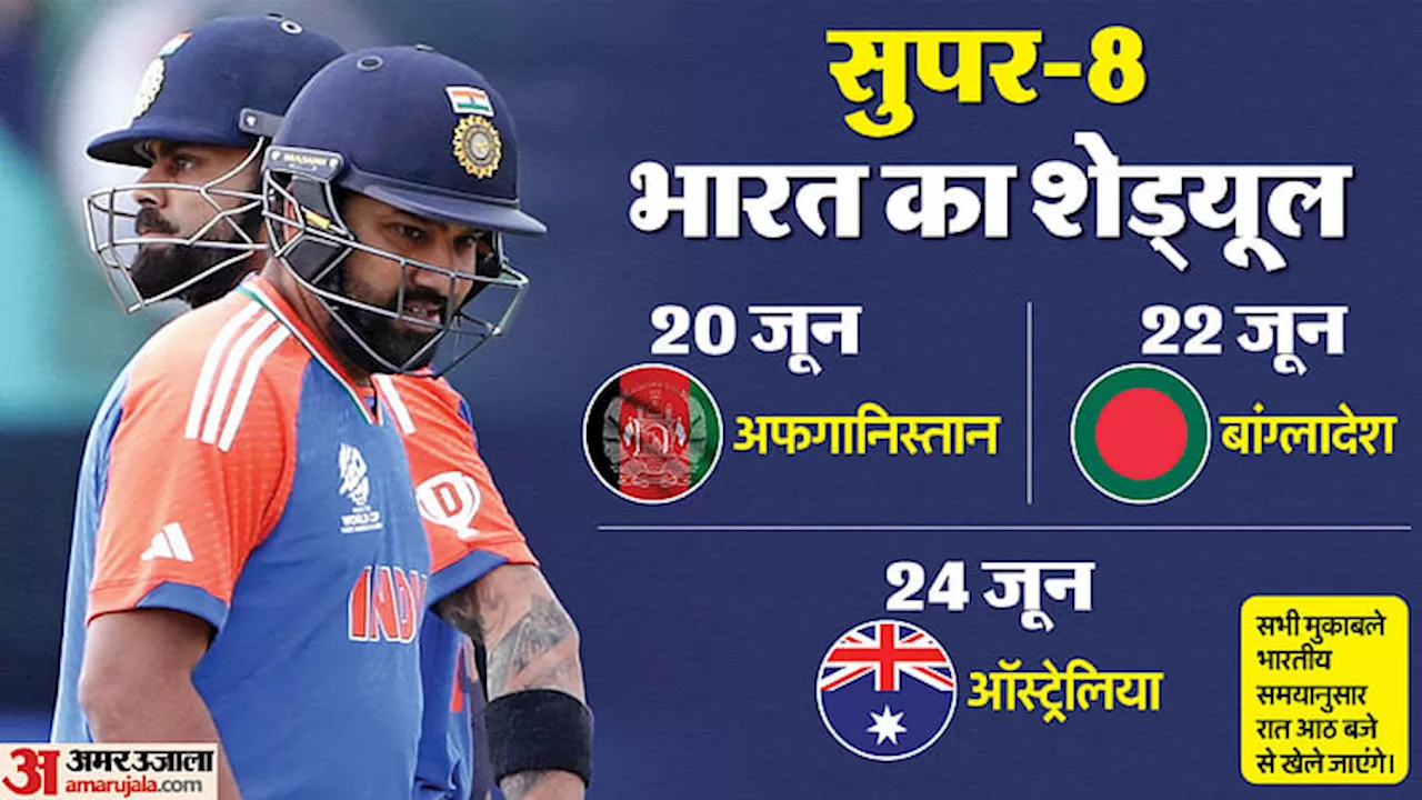 T20 World Cup: सुपर-8 में भारत के मुकाबले तय, जानिए कब और किस टीम से भिड़ेगी रोहित की सेना