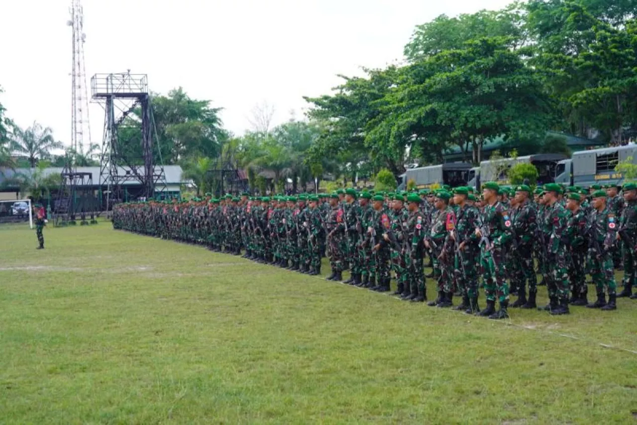 Danrem berangkatkan Yonif 642/Kps tugas ke perbatasan RI-PNG