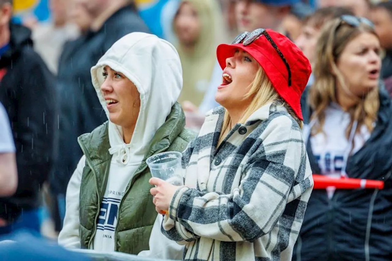 In pictures: Preston Euros Fanzone sees England fans celebrate victory despite the rain