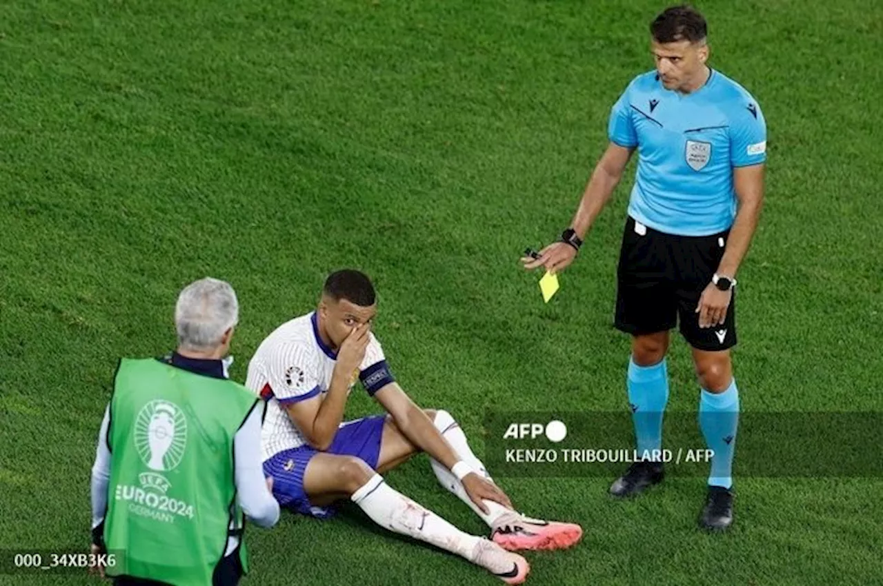 Hidung Patah dan Kartu Kuning Konyol Tanpa Gol, Kylian Mbappe Belum Berjodoh dengan Piala Eropa