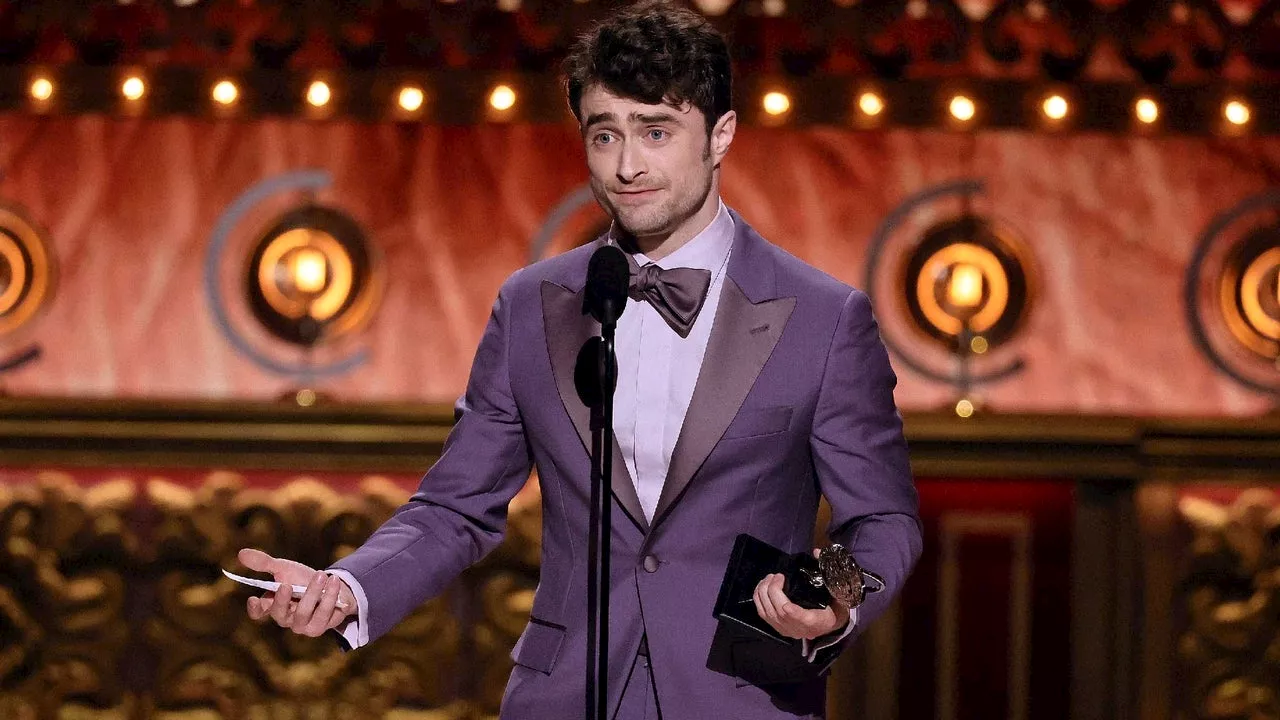 Jonathan Groff Cries as 'Merrily We Roll Along' Co-Star Daniel Radcliffe Wins First Tony Award