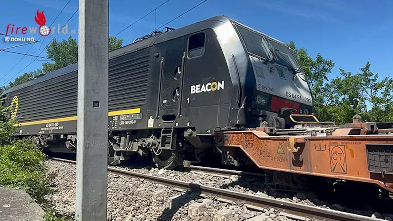 Nö: Güterzug-Entgleisung nach Kollision mit Bagger bei St. Andrä-Wördern