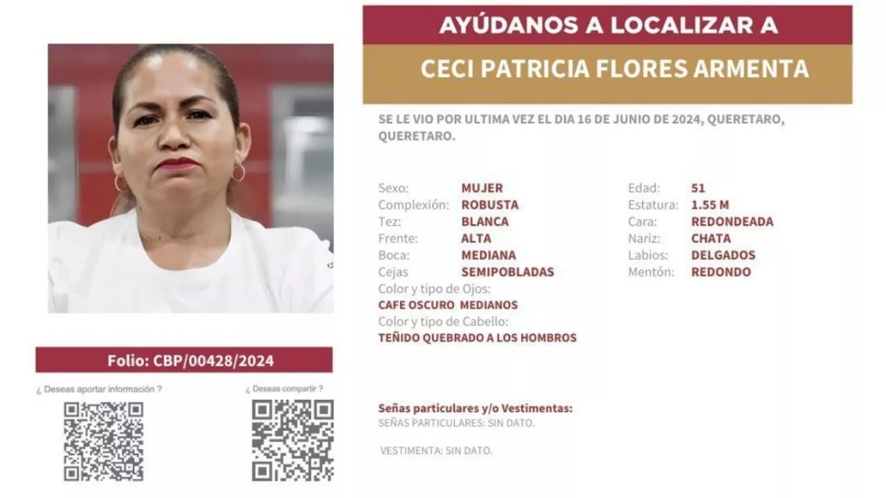 Reportan desaparición de Cecilia Flores; comisión de búsqueda se coordina con colectivos para su localización