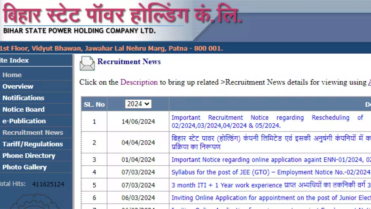 BSPHCL Vacancy 2024: बिहार स्टेट पावर कंपनी में 2610 भर्ती का फॉर्म 20 जून को, जानिए कैसे मिलेगी नौकरी