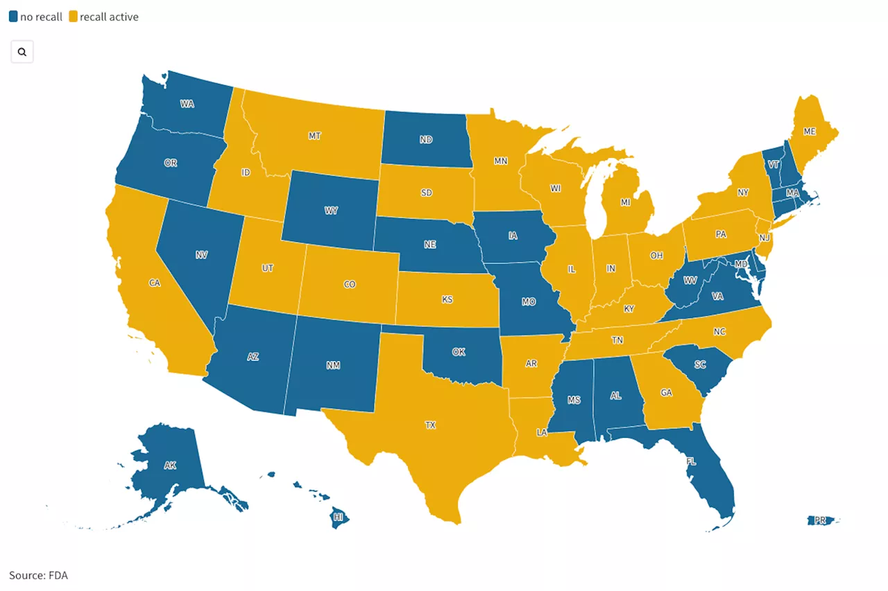 Dairy Recall Map Shows States Affected by FDA's Highest Alert