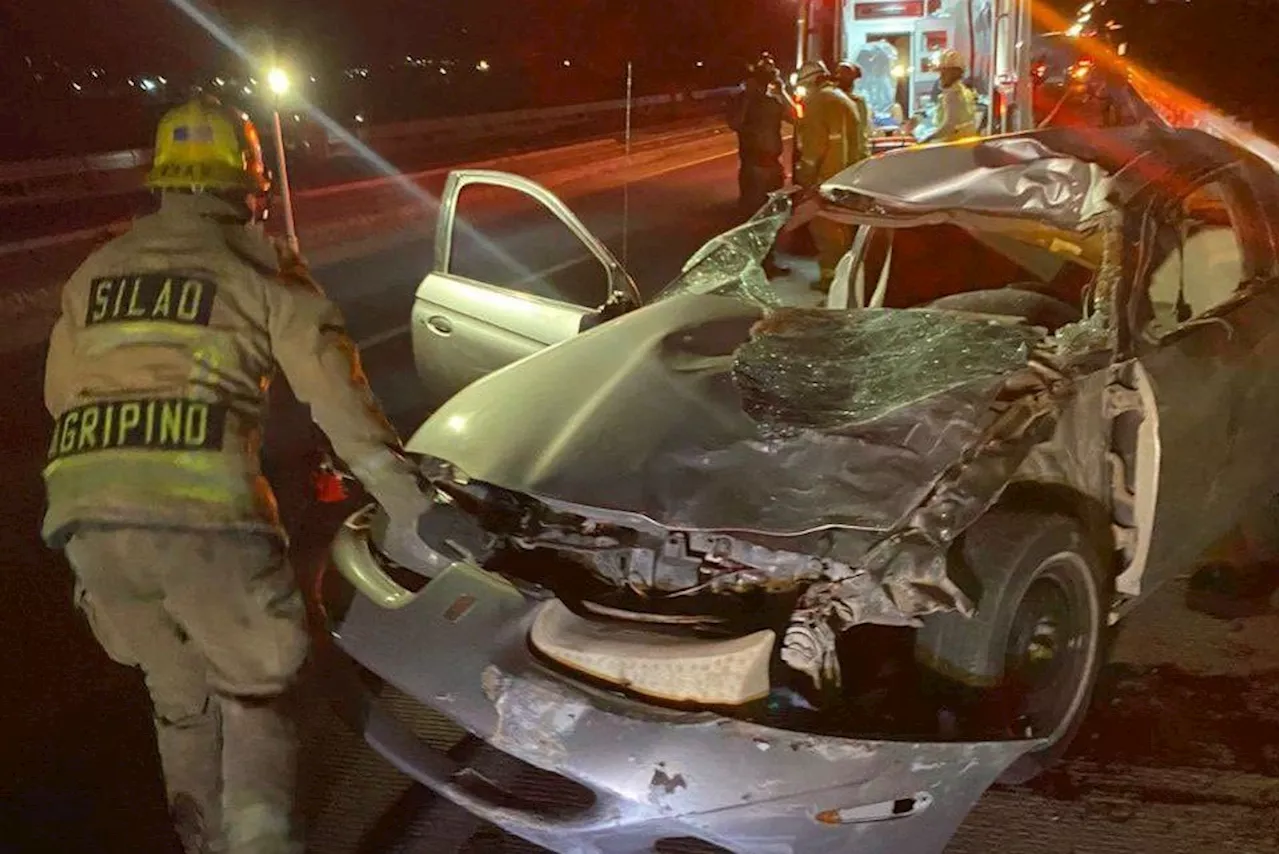 Accidente en Silao deja dos heridos al chocar con una vaca