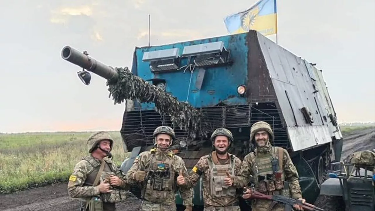 Bizarres russisches Vehikel: Ukraine erobert offenbar den ersten „Schildkröten-Panzer“