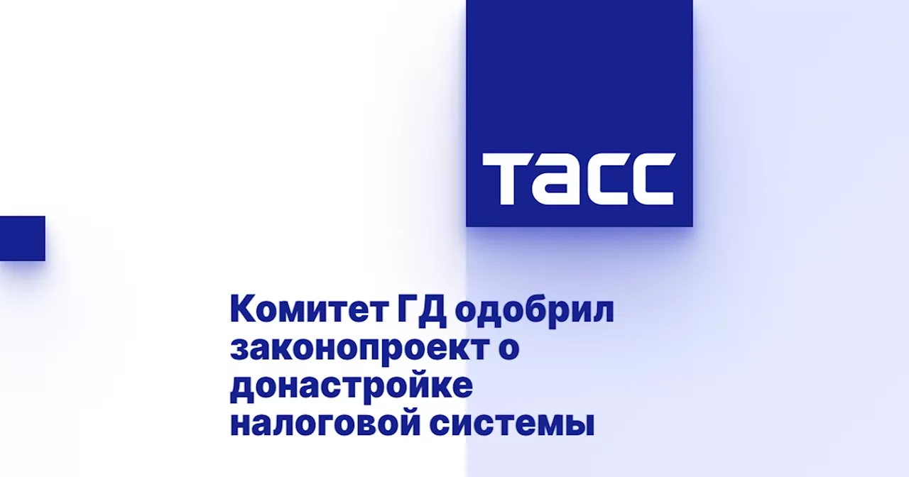 Комитет ГД одобрил законопроект о донастройке налоговой системы