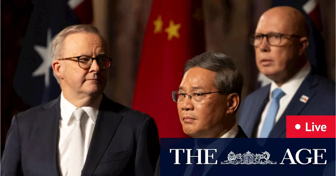 Australia news LIVE: Prime minister hosts Chinese premier in Perth; RBA interest rate decision looms