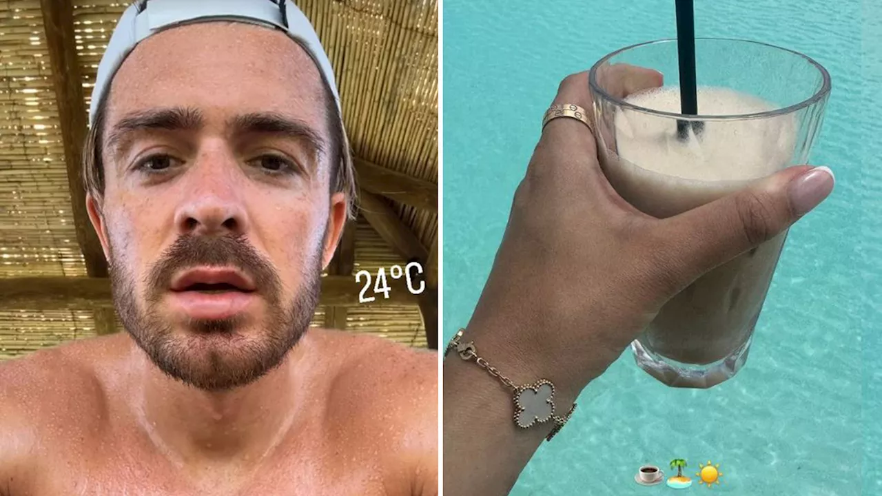 Jack Grealish works up a sweat as he shares topless picture while on holiday with girlfriend Sasha Attwood...