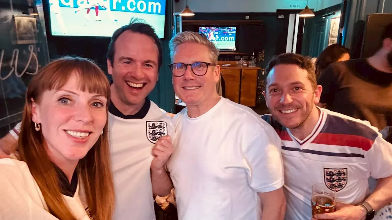 Newly-single Jon Richardson parties with unlikely pals at Euros screening as they cheer on England...