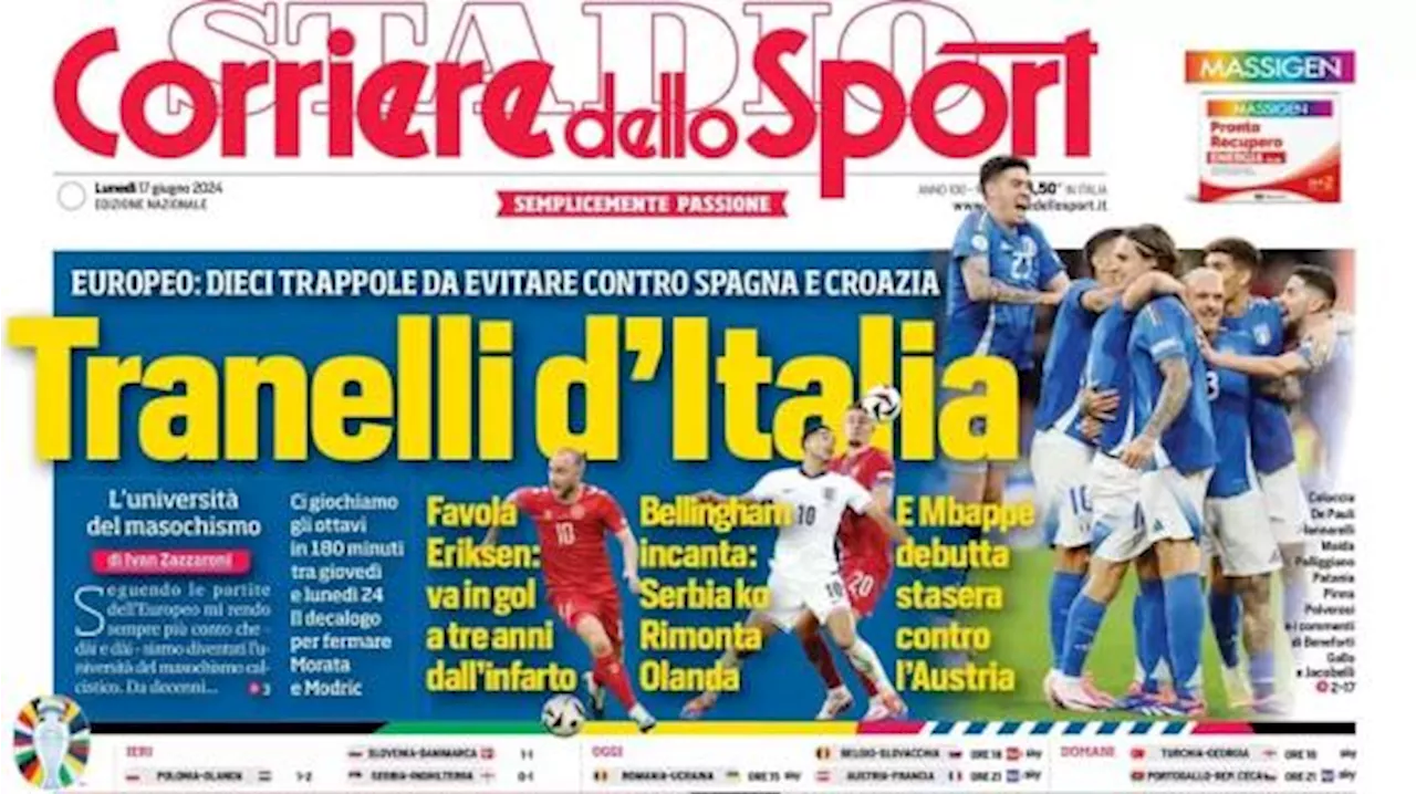 L'apertura del Corriere dello Sport: 'Zirkzee alla Juve: Thiago Motta spinge'