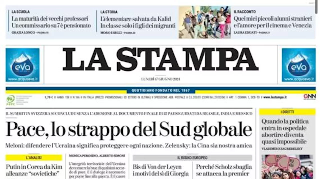 La Stampa apre con le parole di Tardelli: “Orgoglioso del paragone con Barella”