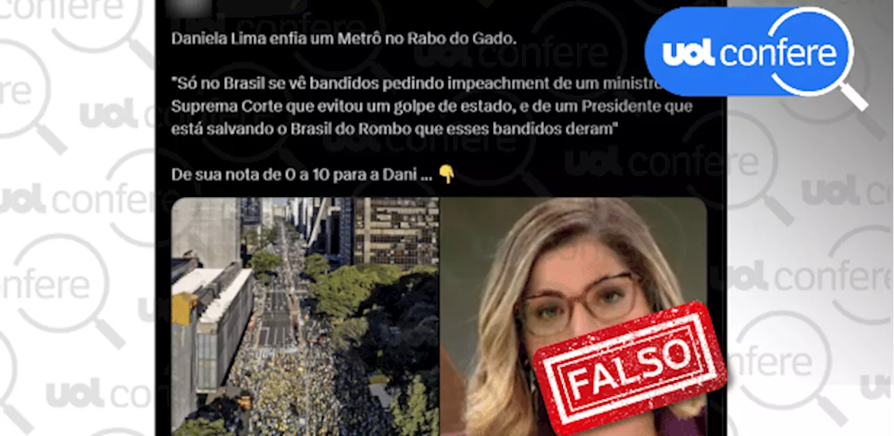 Daniela Lima não disse que Lula está 'salvando o Brasil' de bandidos