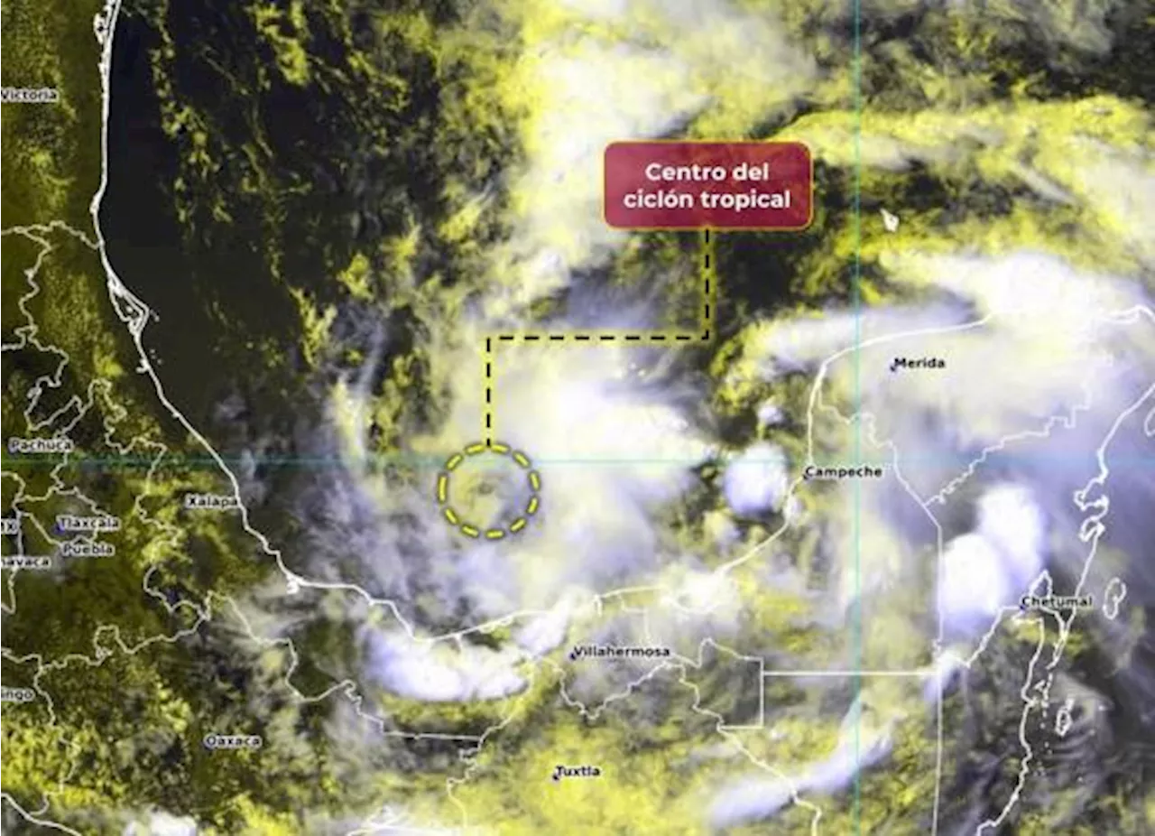 Potencial ciclón tropical uno se forma al sur del Golfo de México, en costas de Campeche y Tabasco