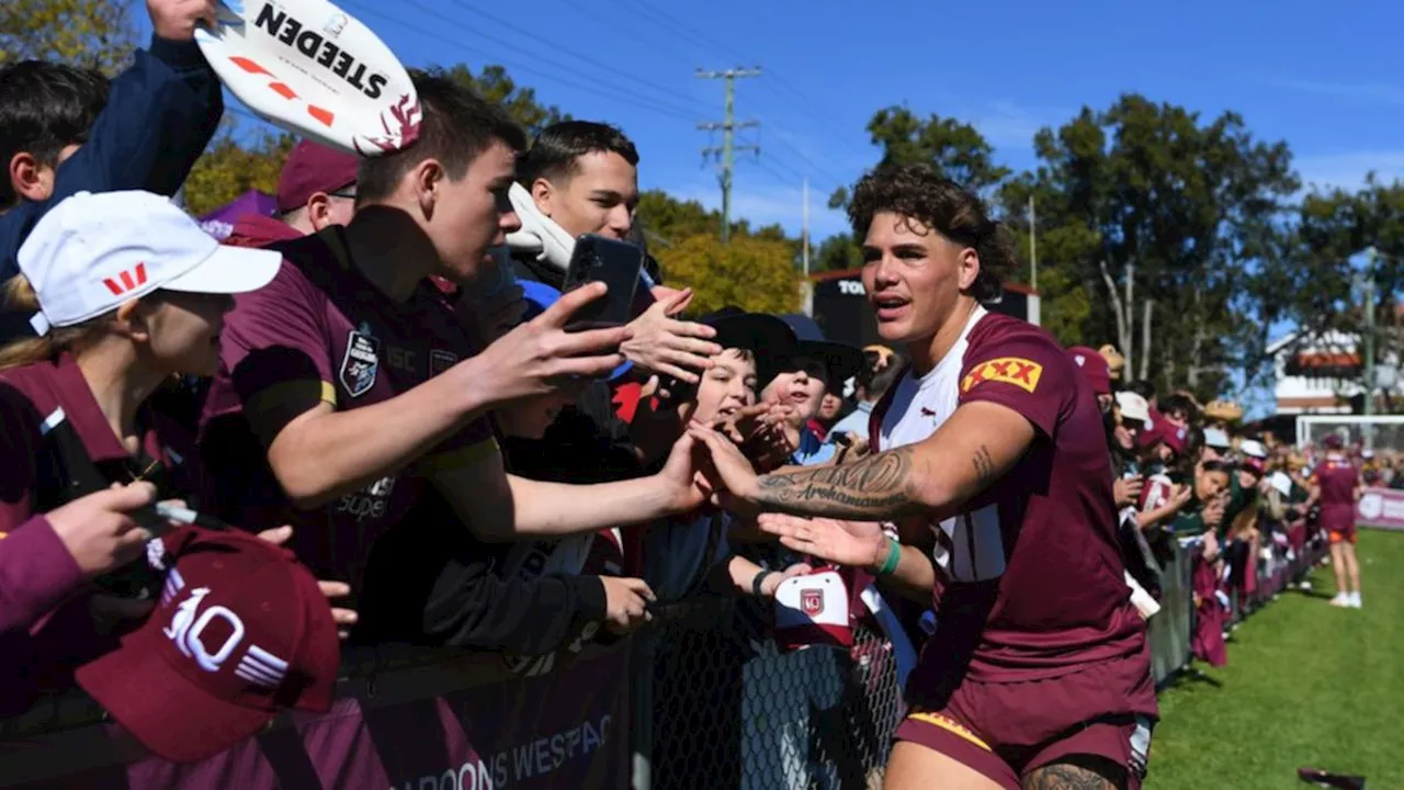 Reece Walsh makes Origin vow as he is mobbed by fans ahead of game two