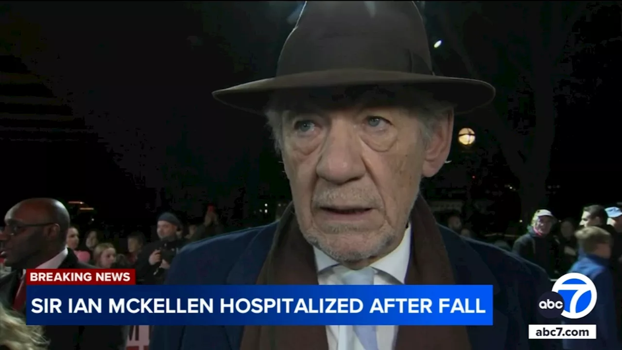 Ian McKellen hospitalized after falling off stage during London performance