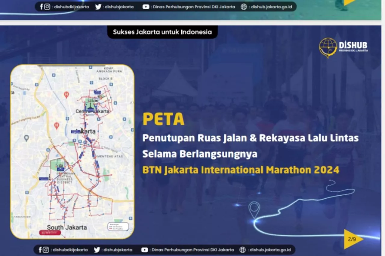 Jakarta International Marathon 2024, 36 ruas jalan ditutup