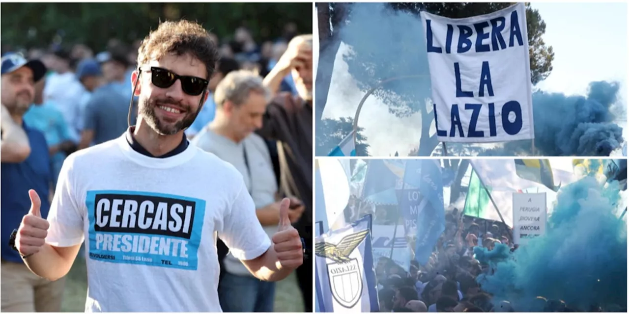 Lazio, contestazione dei tifosi a Lotito: migliaia in corteo a Roma