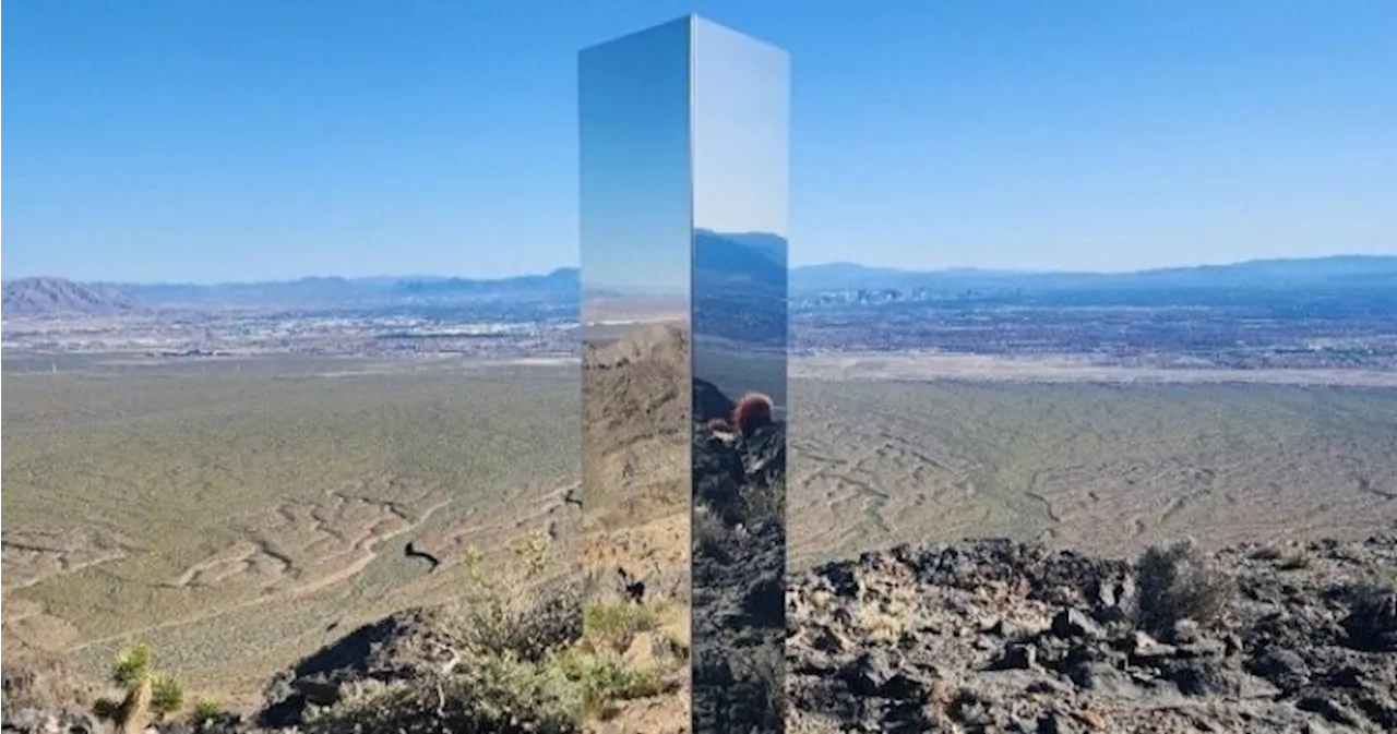 Another mysterious monolith appears, discovered on Las Vegas hiking trail