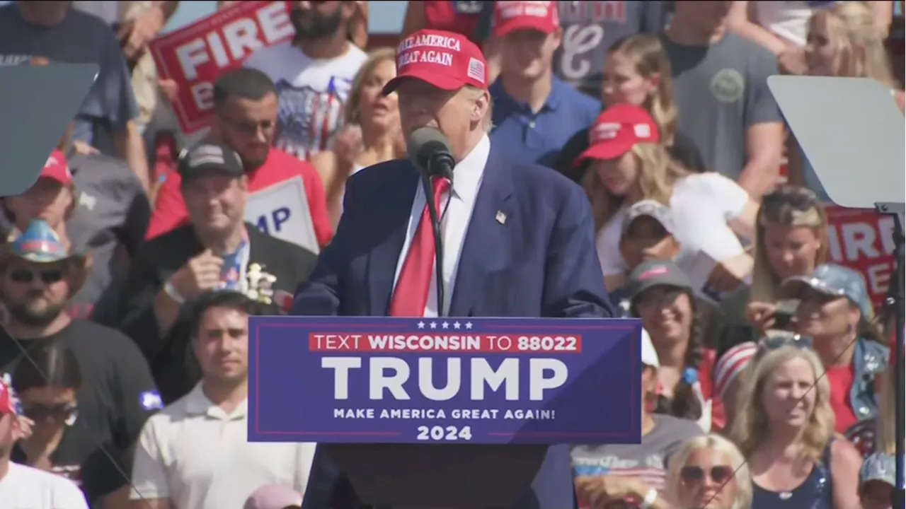 Donald Trump campaigns in swing state of Wisconsin