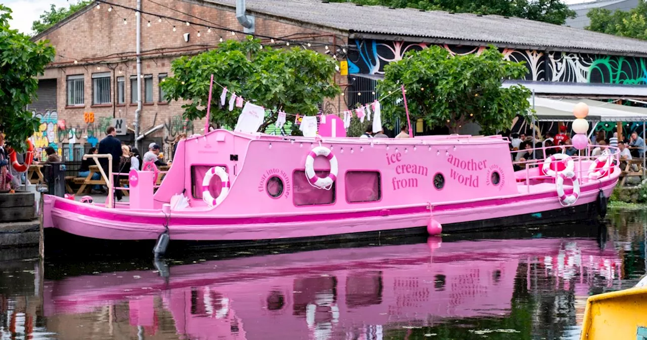 Glitzy pink canal boat serving up free ice cream in Greater Manchester this week