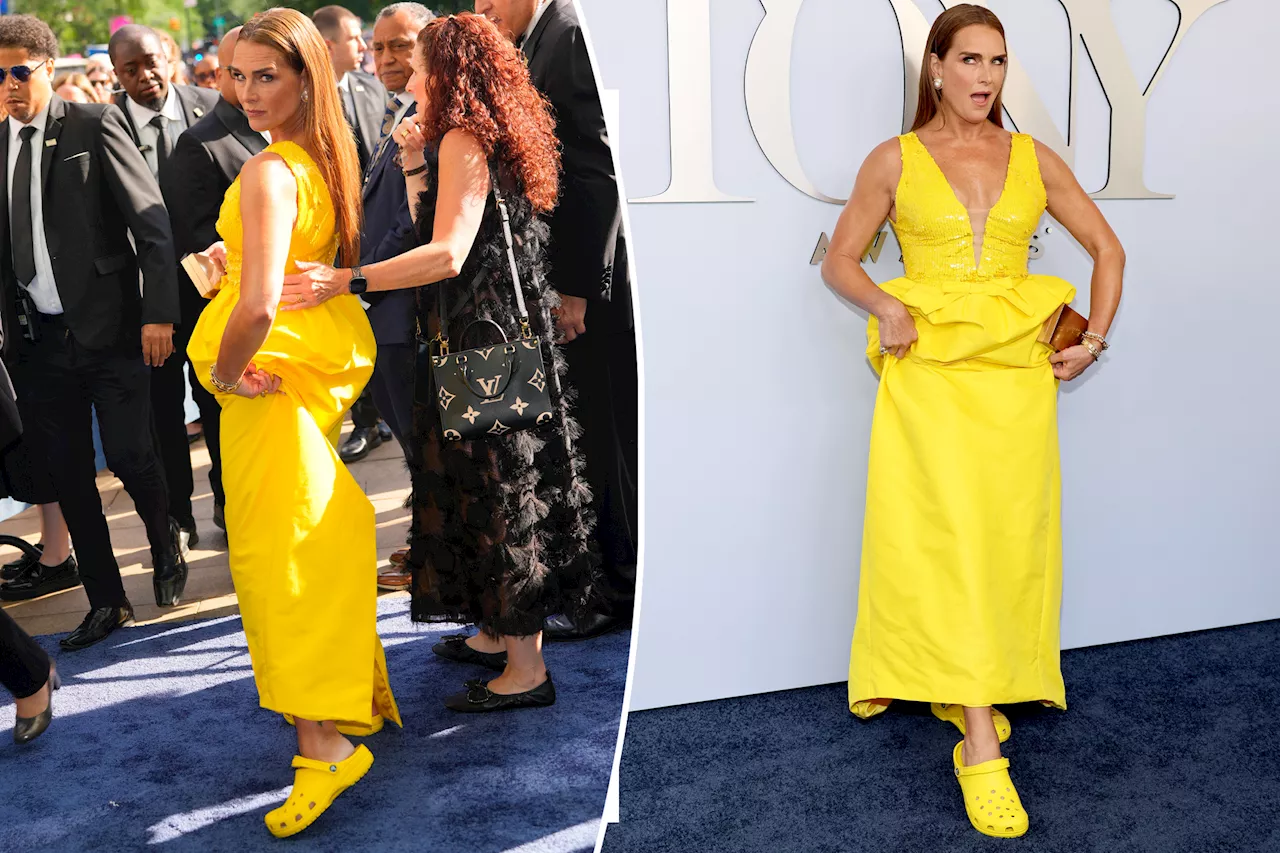 Brooke Shields swaps heels for yellow Crocs on Tony Awards 2024 red carpet