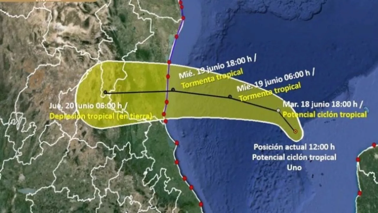 Potencial ciclón tropical Uno está a 570 kilómetros de Tamaulipas; podría ser la tormenta Alberto