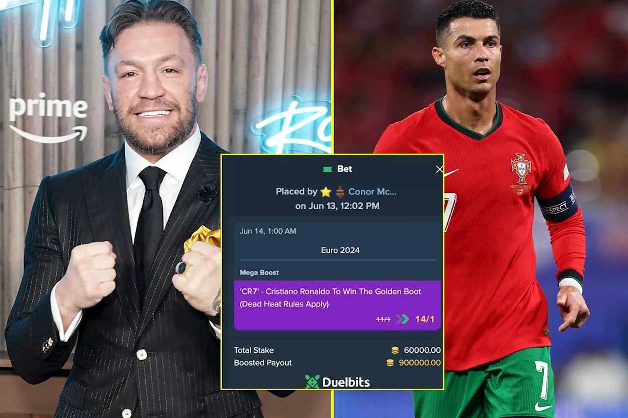 Conor McGregor reveals huge Cristiano Ronaldo Golden Boot bet at Euro 2024...