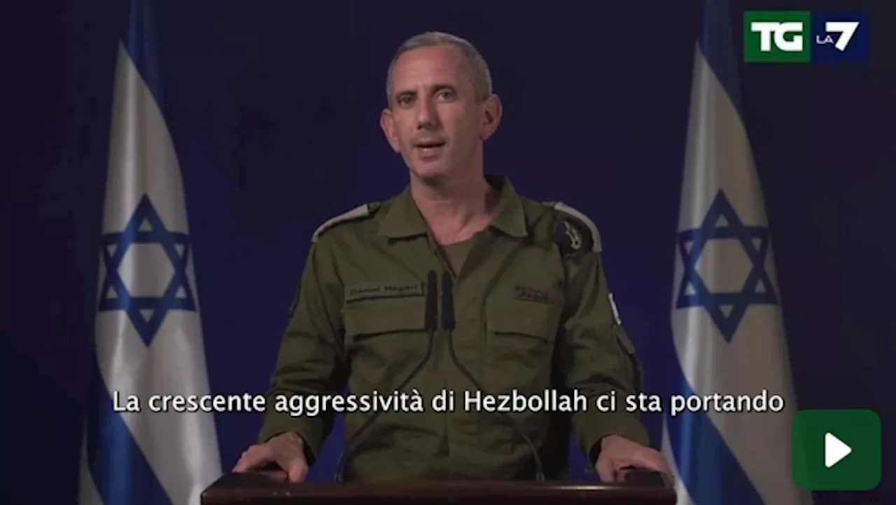 Israele, il portavoce dell'esercito Hagari: 'Hezbollah mette a repentaglio il futuro del Libano'