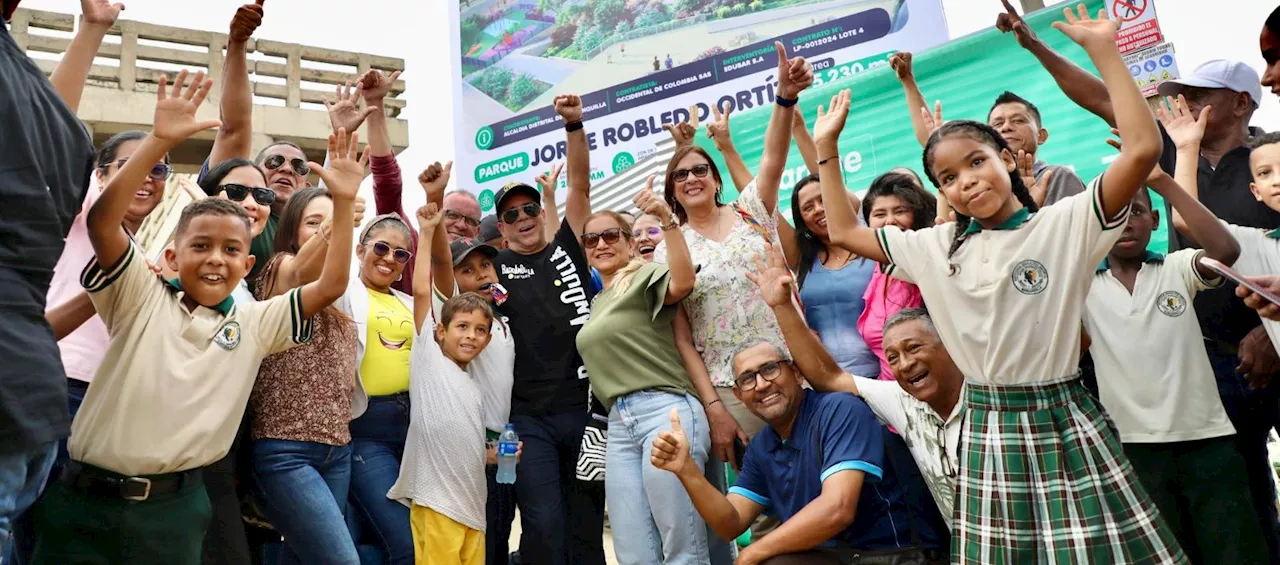 Alcalde Char puso la primera piedra del parque Jorge Robledo Ortiz en 7 de Abril