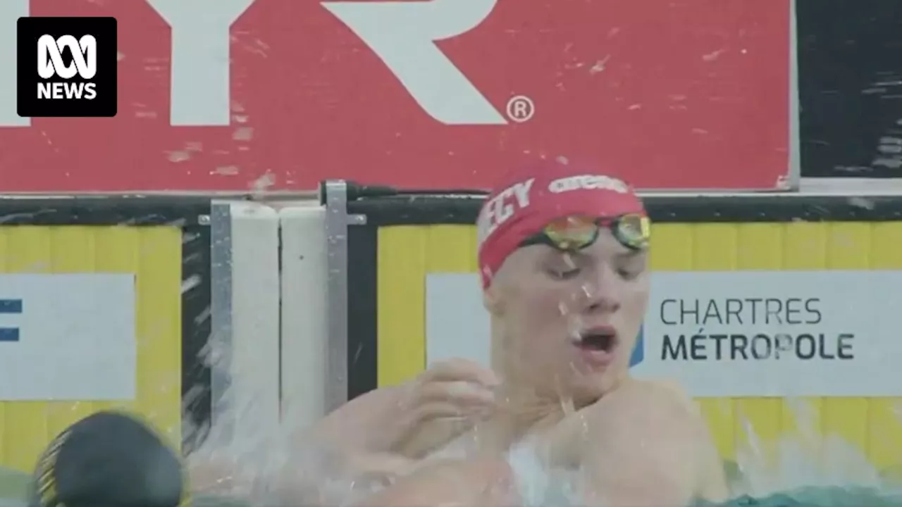 Watch French swimmer Rafael Fente-Damers qualify for Olympic Games, then appear to dislocate shoulder celebrating