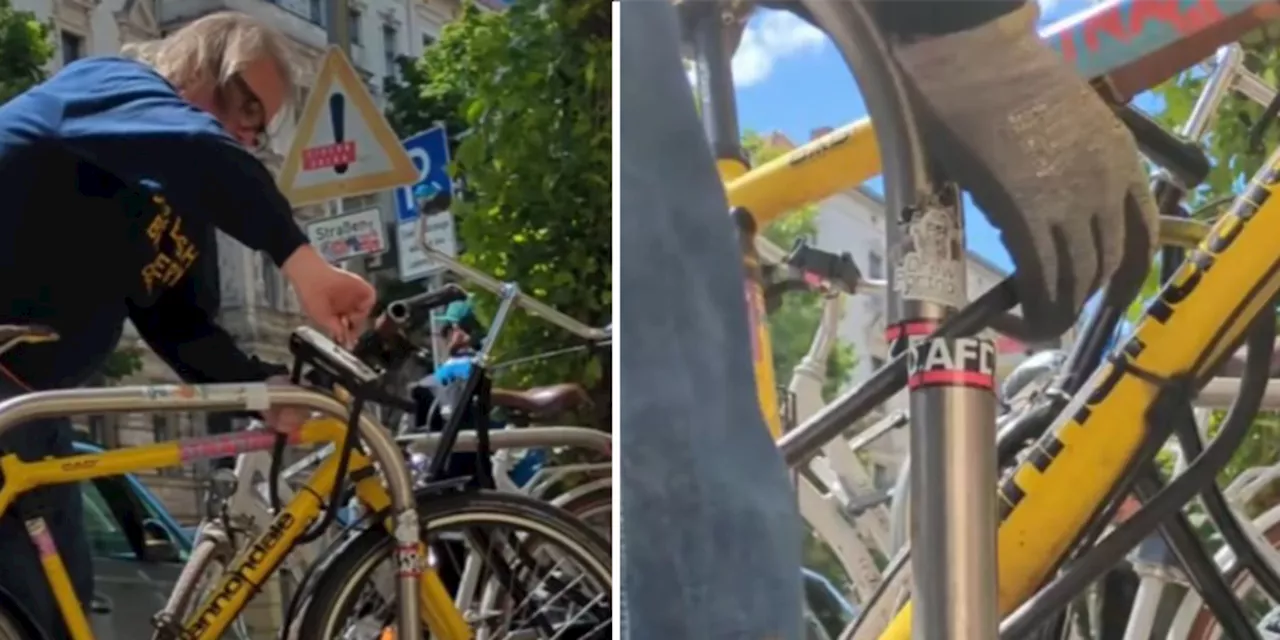 Berliner demonstriert simplen Trick, mit dem sich Diebe Ihr Fahrrad krallen