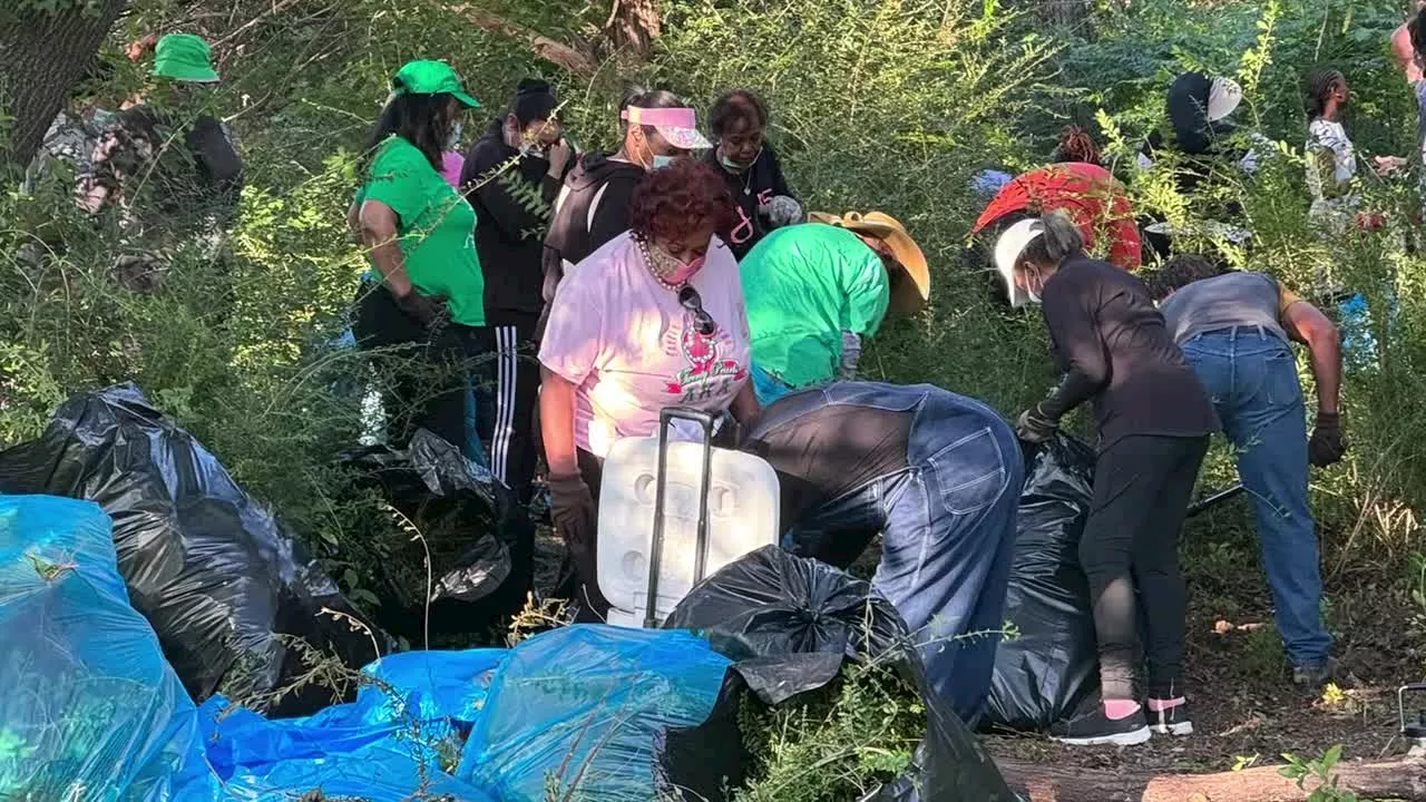 Sorority spends Juneteenth cleaning neglected graves at Oak Cliff Cemetery