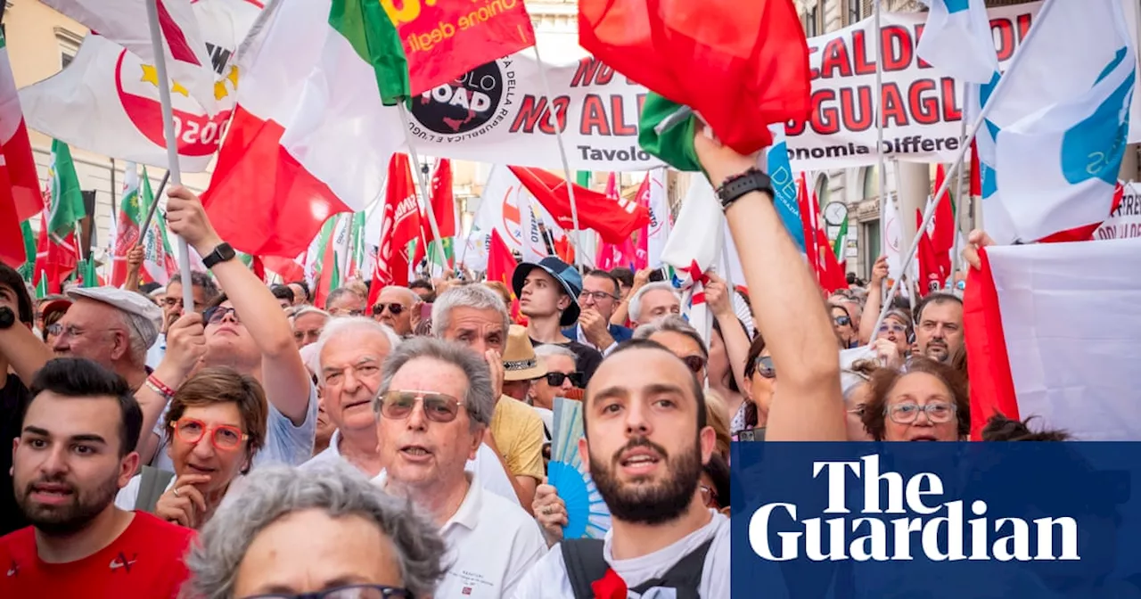 Giorgia Meloni accused of splitting Italy over law to let richer regions keep taxes