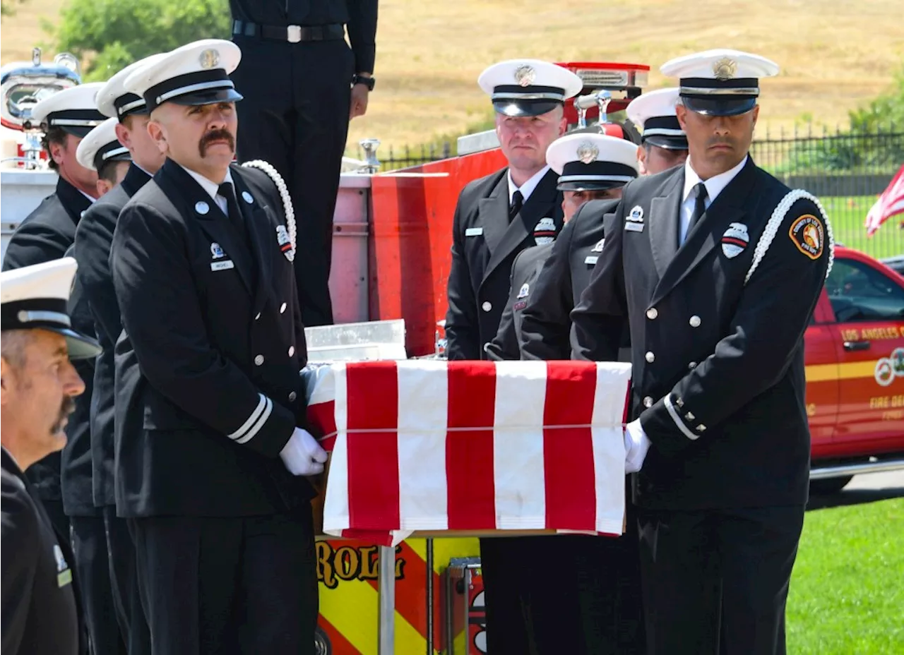 Procession carries LA County firefighter killed in blast to resting place