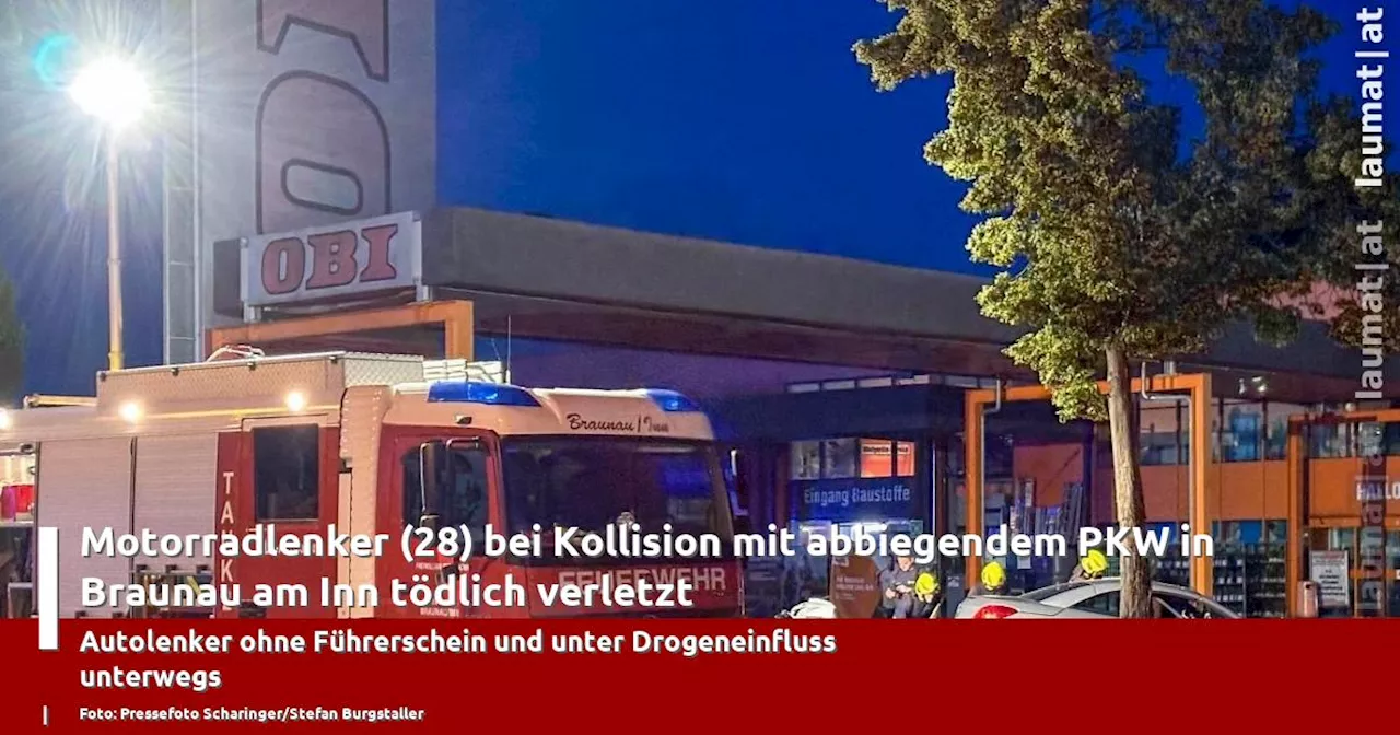 Motorradlenker (28) bei Kollision mit abbiegendem PKW in Braunau am Inn tödlich verletzt