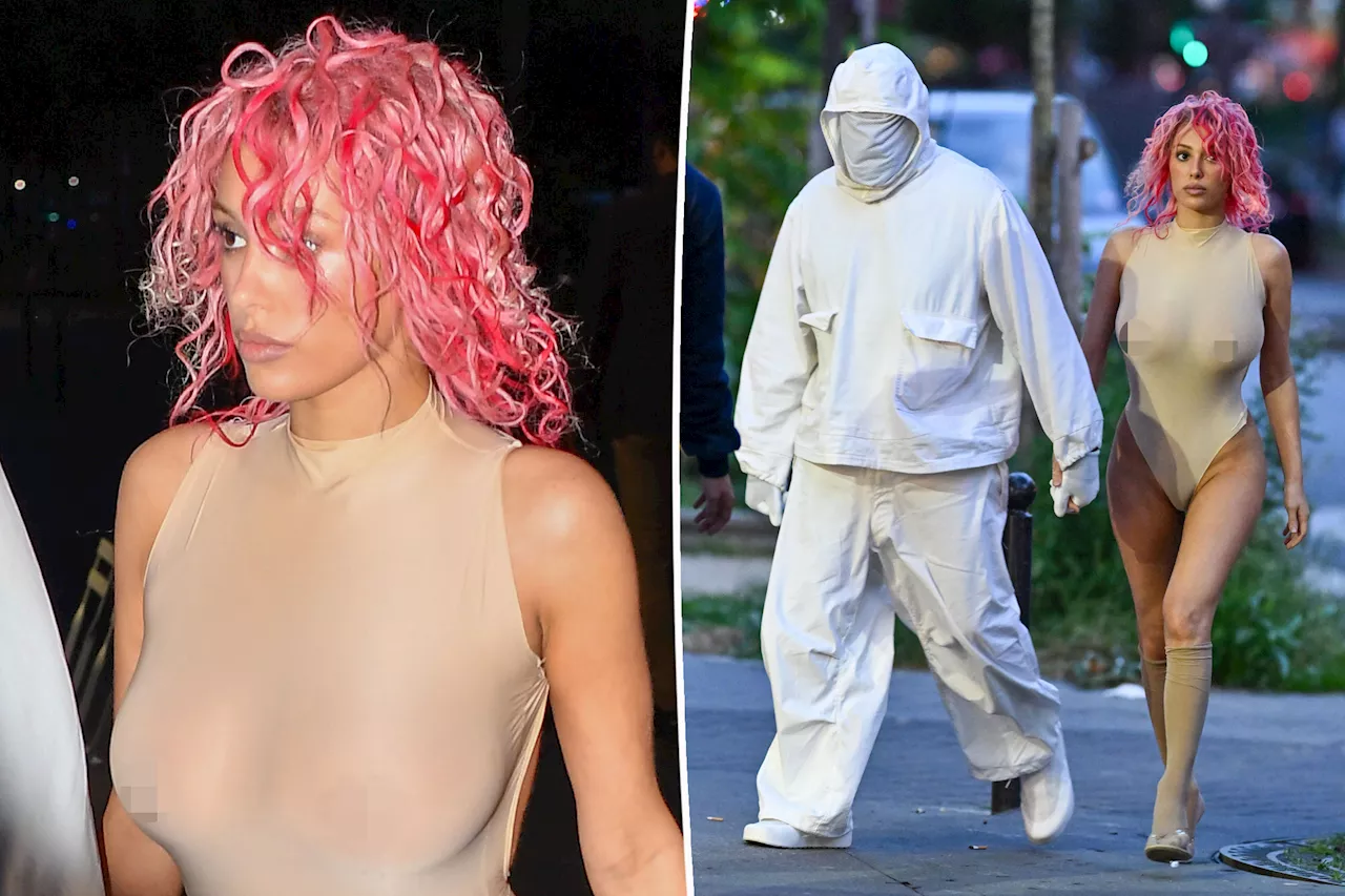 Bianca Censori debuts pink hair transformation in Paris with Kanye West