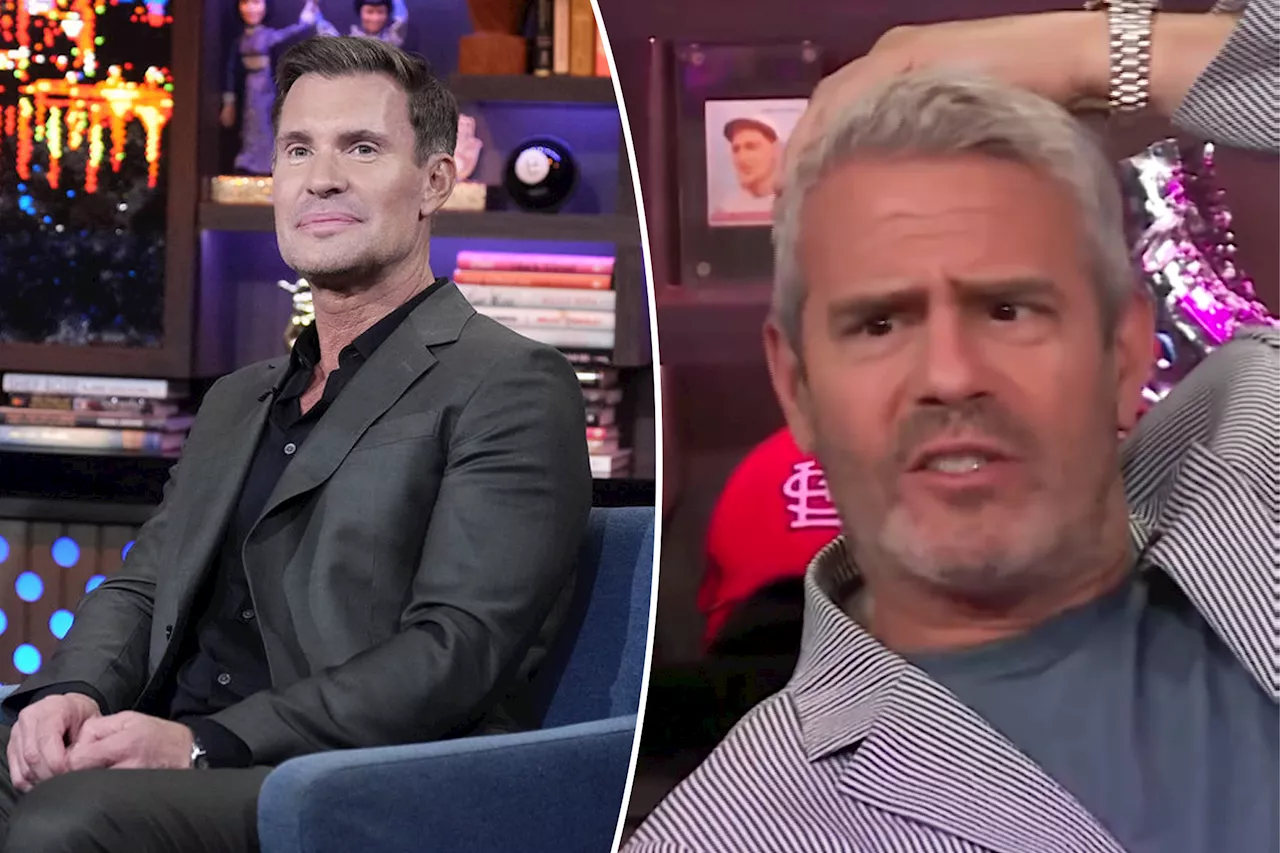 Outraged Andy Cohen scolds pal Jeff Lewis for whacking him on head during 'WWHL': 'Too hard!'