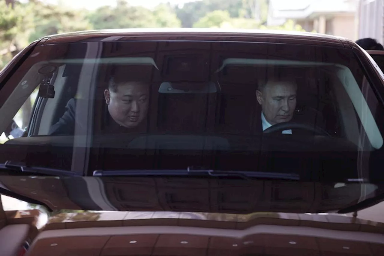 Putin takes North Korea's Kim for a drive around Pyongyang in Russian-made limousine