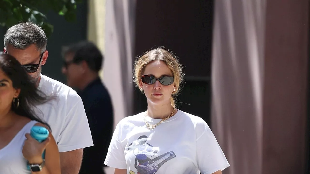 Jennifer Lawrence Bravely Steps Out in Millennial Socks